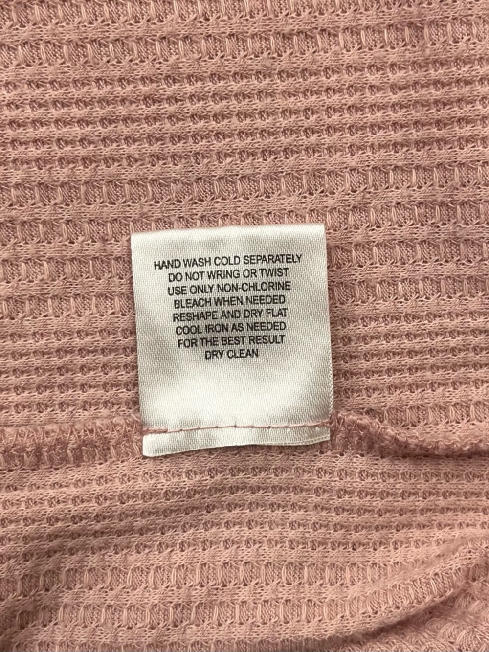 👚 Pink Rose Short Sleeve Waffle Knit Top w/ Pocket~Women’s Large~Dusty Pink - Picture 8 of 9